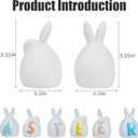 NEROSUN 6 Pack Easter Lettered Bunny Decorations, Ceramic Lighted White Rabbit Figurines Ornaments, Table Centerpiece for Easter Party, Spring Home Decor and Shelf Display