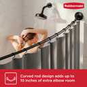 Rubbermaid Curved Shower Curtain Rod with Choice of No Drill Tension or Wall-Mount Installation, 50-72 Inches Stainless Steel Adjustable Shower Rod for Bathroom, Non-Slip, No Rust, Matte Black