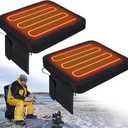 Thyle 2 Pcs Portable Heated Seat Cushion Backless Stadium Seat Pad Waterproof Chair Pad No Back USB Power with 3 Level Adjustable Temperature for Sports Camping Fishing Home Outdoor, No Power Bank