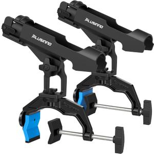 PLUSINNO 1/2/4 Pack Fishing Rod Holders for Boat, Fishing Rod Holder with Enlarge Clamp, Innovative Dual-V Shaped Design, Fit Round/Square Tube Boat Fishing, Fishing Gear, Fishing Gifts for Men