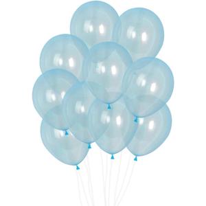 100pcs Crystal Pastel Clear Balloon, 12 inch Thick Transparent Party Latex Balloon for Wedding Birthday Baby Shower Party Decoration (Blue)