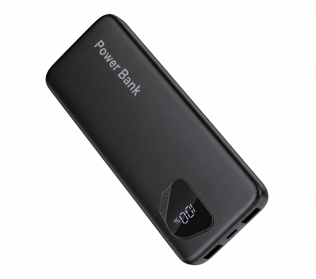 12800mAh Portable Charger with Built in Cables, Travel Essential Battery Pack, 4 Outputs 2 Inputs Slim Power Bank with Cord Wires for iPhone 17/16/15/14, Samsung Galaxy S23/22, Pixel etc