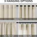 Hokibero Extra Long Chocolate Curtains 168 inches Long for Living Room Back Tab Neutral Cotton Sheer Linen Curtains 168 inch Length for High Ceiling Tall Floor Window Curtain 14FT(Linen 1 Panel)