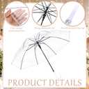 Wedding Stick Umbrellas Bulk, 40 Inch Large Canopy Umbrellas with Woven Rattan Basket Windproof Rainproof