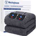 Westinghouse Electric Blanket Queen Size, Soft Plush Sherpa Heated Blanket with 10 Heating Levels & 1-12 Hours Auto-Off, Machine Washable, 84x90 inches, Darkgrey