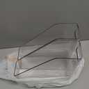 Voittozege 2 Pack Clear Acrylic Magazine File Holder Plastic Desk Organizer with Handle, Acrylic Vertical File Folder Bin Storage File Folders Magazine Rack Document Storage Organizer for Home Office (white)