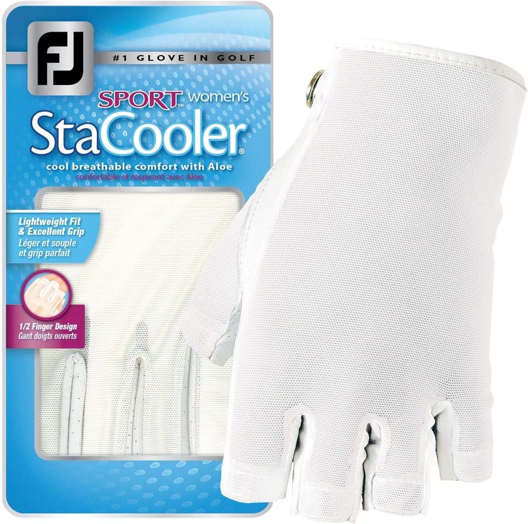 FootJoy Women's StaCooler Sport Golf Glove (Medium-Large, White)