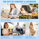 Upgrade Travel Cushion Airplane Seat with No External Pump, 3D Inflatable Seat Cushion, Adjustable Air Cushion with Non-Skid, Coccyx Tailbone Pain Relief Chair Pad for Office, Car, Wheelchair