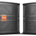 10" Passive Speaker Pair, 1200W Peak Power 3-Way Karaoke Speakers, 8 Ohm MDF Enclosure, for Crystal Clear Vocals, Home Entertainment, DJ and PA Audio, Needs Amplifier/Receiver