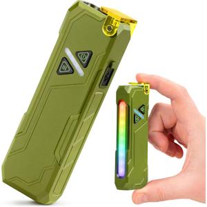 Granatan Rechargeable EDC Flashlight, 680 Lumens Waterproof Portable LED Flashlight with RGB Light, 10W USB-C Charging, Aluminum Alloy Magnetic Keychain Flashlight for Outdoor and Camping (Green)