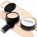 Hush makeup foundation - Glow makeup foundation for older women warm - Infused Lightweight Foundation cushion with Mushroom Applicator for Mature Skin, Hyaluronic Acid & Peptides, Natural Coverage