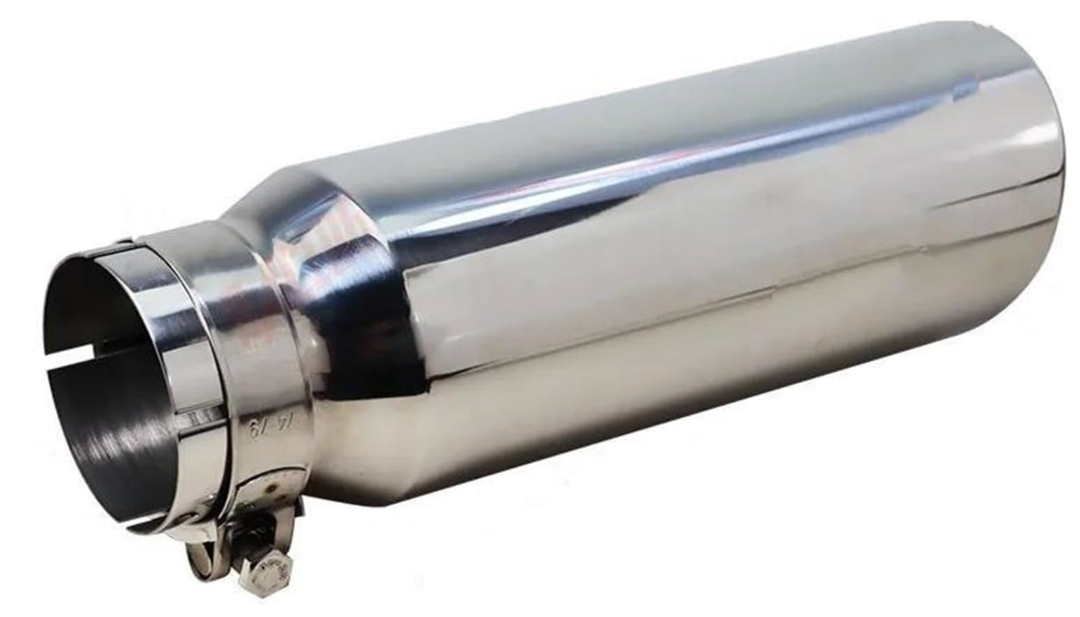 Exhaust Pipe Tail Pipe 3" Inlet Exhaust Tip Coated Bolted Exhaust Tailpipe Tip Truck Muffler System Decorate Exhaust Tip (Color : Silver)
