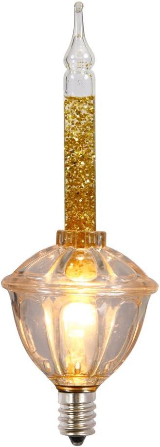 Vickerman 4 Pack C7 Gold Glitter Bubble Replacement Bulb, 5-watt