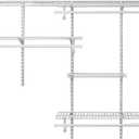 ClosetMaid ShelfTrack Wire Closet Organizer System, Adjustable from 7 to 10 Ft., With Shelves, Clothes Rods, Hardware, Durable Steel, White