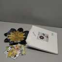 hogardeck Metal Flower Wall Decor, 16" Black & Gold Floral Metal Wall Art for Indoor Outdoor, Boho Modern Wall Decor for Bathroom, Living Room, Kitchen, Bedroom, Porch, Garden, Yard