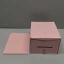 Metal Donation Box with Lock 6.7 x 5 x 8 Inch Safe Ballot Suggestion Box with Sign Holder and Slot Tip Jar Voting Collection Raffle Mailbox for Voting Fundraising Collection (Pink)