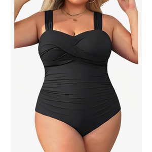 Yonique Plus Size One Piece Swimsuit for Women Tummy Control Bathing Suit Ruched Swimwear 24W