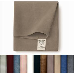 Greaton 58-Inch Wide Premium Velvet Material Fabric for Drapery, Upholstery, and Bedding, 100 Percent Polyester Velvet Cloth for Crafts and Home Decor, Taupe, 1 Yard