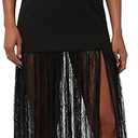 Lulus Lucille Strapless Lace Maxi Dress for Women Elegant Black Formal Maxi Dress with Lace Overlay, Side Slit & Crepe Knit Fabric Evening, Fall & Winter Occasion Gown size small
