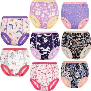 MooMoo Baby 8 Packs Potty Training Pants Cotton Absorbent Training Underwear for Toddler Boy and Girls 4T (S)