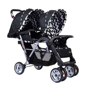 Safe Plus Foldable Twin Baby Double Stroller Kids Jogger Travel Infant Pushchair Black