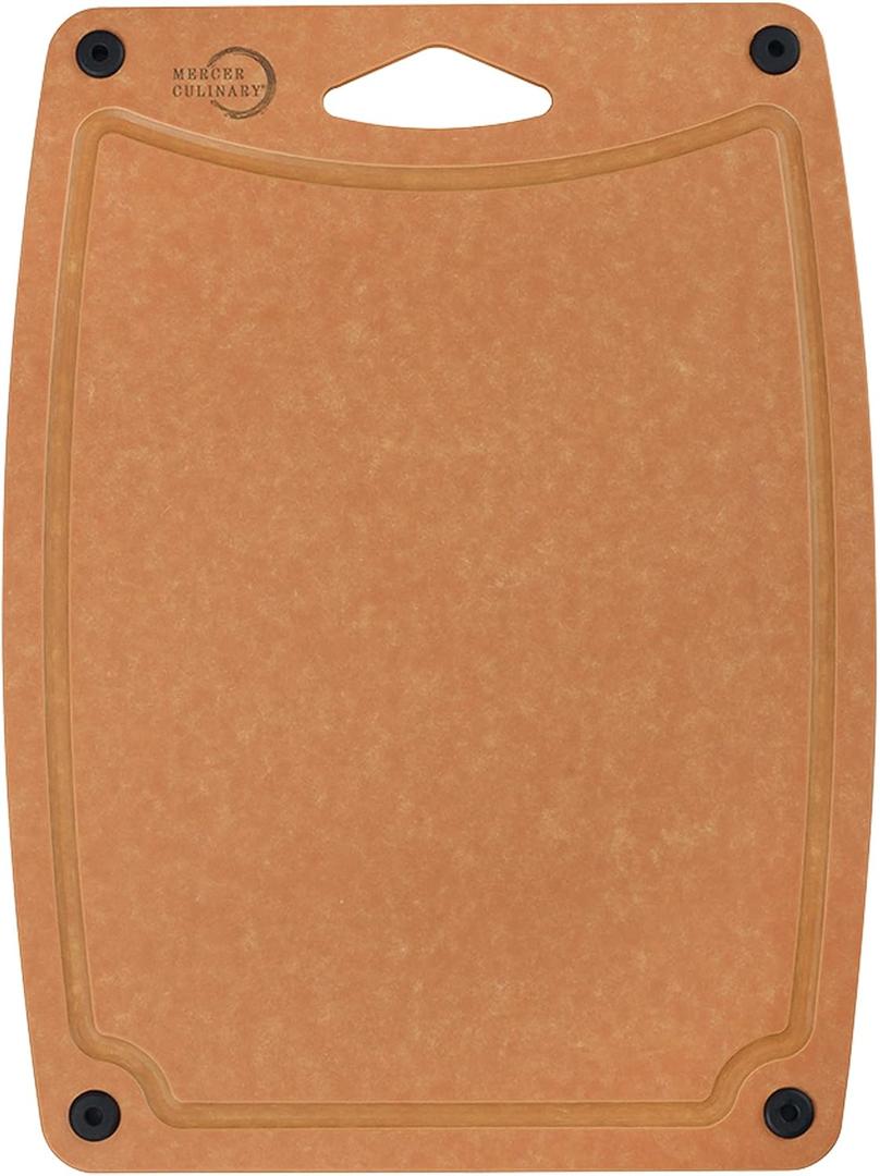 Mercer Culinary Composite Cutting Board 14 9/16" x 10 13/16", with Non Slip Feet and Juice Groove, Medium