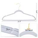 Premium Velvet Clothes Hangers Pack of 60, Heavy Duty - Non Slip - Velvet Suit Hangers with White - Gold Hook, 0.2 Inch Slim Space Saving Hangers for Suits, Pants, Shirts, and Dress (White)