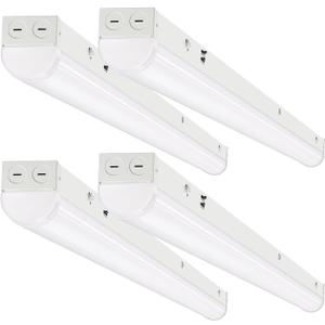 DAKASON 4FT LED Linear Light Fixture, 4 Foot LED Shop Lights 40/32/24W 35/40/5000K CCT Selectable, 4Feet Commercial Bay Lighting Fluorescent Tube Replacement for Office Garage 4 Pack