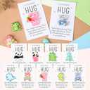 Wonderjune 9 Sets Pocket Hug Bulk Little Resin Animal Positive Pocket Hug Token Emotional Gifts with Inspirational Card for Christmas Friends Coworker Staff Family Gifts(Cute Style)