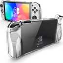 Mumba Case for Nintendo Switch OLED 2021, [Thunderbolt Series] Protective Clear Cover with TPU Grip Compatible with Nintendo New Switch OLED 7 Inch Console and Joy-Con Controller (Clear)