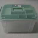 15qt Clear Medicine Organizer Storage Box with Tray, Plastic First Aid Box Empty, Thickened Medicine Container Chest, Multipurpose Medical Case with Labels, Medicine Caddy with Lids Handles