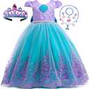 Girls Mermaid Princess Dress Kids Mermaid Costume Dress up for Ariel, 4-5 yrs