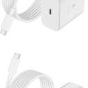 45W Fast Charger USB C 2-Pack Type C Wall Charger with 10FT Braided Cable Compatible with Galaxy S25/24/S23/S22/S21/Ultra, Note 20, Tab S9, Z Fold/Z Flip, USB C White Charging Block