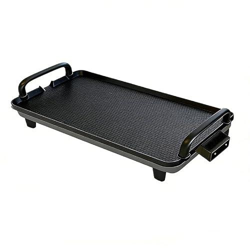 Rectangular Electric Griddle, 1400W, Non-Stick Cooking Surface, 5 Adjustable Temperatures, Dishwasher Safe, Smokeless Indoor Grill, Black