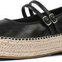 AMINUGAL Mary Jane Flats Women Comfort Round Toe Platform Mary Janes for Women Dressy Woven Platform Espadrilles for Women Casual Cute School Work Mary Jane Shoes (8)