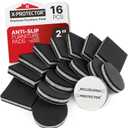 Non Slip Furniture Pads X-PROTECTOR - 16 pcs 2" - Premium Furniture Grippers! Rubber Feet Hardwood Floor Protectors for Furniture Legs - Couch Stoppers - Keep Your Furniture in Place Forever!