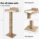 Cat Window Perch with Thick Sisal Scratching Post, Cats Hammock for Window with 3 Upgrade Suction Cups, 55" Adjustable Tall Cat Scratching Post with Large Perch, Cats Window Bed with Fluffy Cushion