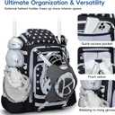 KAVIGOR Catchers Gear Bag, 80L Baseball/Softball Backpack Holds 2 Sets of Gear with Shoe Compartment, Helmet Holder & Cooler Pocket (Black)