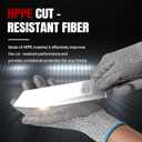Cut Resistant Work Gloves, Level 3 Cut Proof Glove with PU Coated, Safety Work Gloves for Metal Fabrication, Wood Working, Construction, Medium
