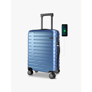 EMPSIGN Carry On Luggage with Spinner Wheels, Hard Shell Carry-On Suitcase 21x14x9 Airline Approved & Built-in TSA Lock, Durable Travel Rolling Suitcase, Carry-On 20-Inch, Light Blue