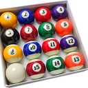 2-1/4" Pool Balls Billiard Set - 16 Resin Balls, Regulation Size & Weight, Complete Pool Table Balls Set for Replacement, Pool Table Accessories & Billiards Pool Accessories
