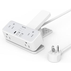 Desk Clamp Power Strip with USB Ports, Mscien 6 FT Extension Cord with Multiple Outlets, Surge Protector Power Strip with 6 Outlet & 3 USB(1 USB C), Desk Mount Edge Extension Cord for Home Office
