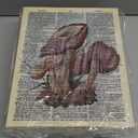 CHDITB Mushroom Wall Art, Mushrooms Dictionary Framed Canvas Wall Art Set, Nature Mushroom Wall Decor, Vintage Fungus Wall Painting, Retro Aesthetic Art Prints For Living Room Bedroom Decor(8X10 Inch) (Beige)