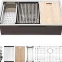 32 Kitchen Sink Undermount Workstation - Kichae 32x19 Undermount Kitchen Sinks Ledge Workstation 16-Gauge Stainless Steel Deep Single Bowl Under Counter Handmade Basin
