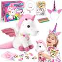 21-Piece Unicorn Gift Set for Girls Ages 3-8 | Soft Plush Stuffed Animals & Dress-Up Accessories Bundle | Idea Birthday Gifts,, Party Favor for Kids Toddler Girls (White)