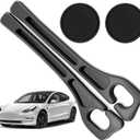 Car Seat Gap Filler Organizer Compatible with Tesla Model y Accessories Seat Gap Plug Blocker with Storage Slot Non-Slip Car Cup Holder Coaster Black