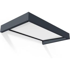 Palram - Canopia Sophia 5 Ft. x 3 Ft. 1600 Awning for Outdoors DIY Awnings Kit for Door, Windows, Exterior Coverage, to Protect from Sun, Rain, Snow, UV Protected Polycarbonate (Gray/Mist)
