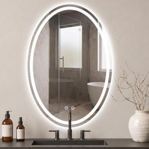 Oval LED Bathroom Mirror with Lights, 32x22 Vanity Mirror