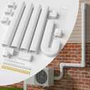 4'' 16 Ft Mini Split Line Set Cover with Flexible Pipe, Upgrade PP Heat-Resistant & Paintable, Central AC and Heat Pumps-Full Set, No Other Parts Needed