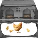 Chicken Coop with Run, Plastic Chicken Coops with Extension, Large Chicken House for 4-6 Hens, Nesting Box with 2 Holes, Easy to Clean & Assemble, for Chicken,Rabbit,Ducks,Guinea Pigs,Poultry (41.4"L x 22"W x 7"H)